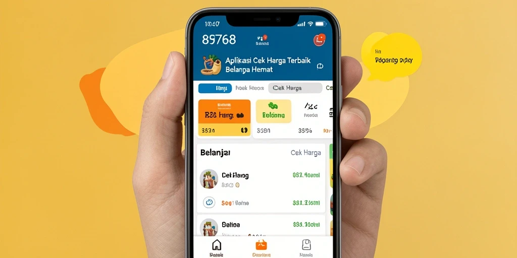 Tampilan antarmuka aplikasi Cek Harga 8768 yang user-friendly.