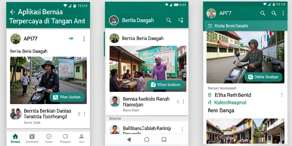 Tampilan aplikasi API77 yang informatif dan mudah digunakan.