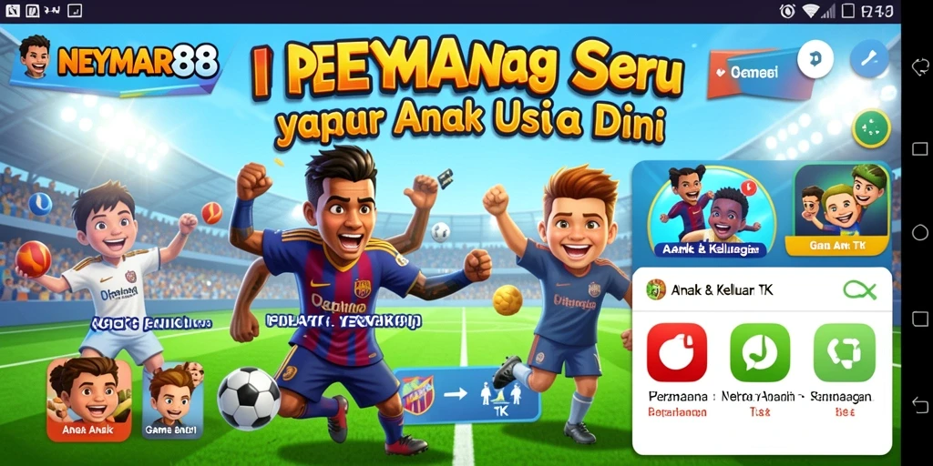 Tampilan menyenangkan aplikasi NEYMAR88 untuk anak-anak.