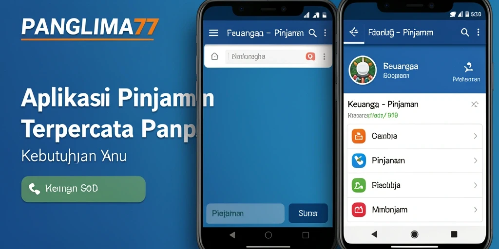 Antarmuka pengguna aplikasi PANGLIMA77 yang menampilkan proses pinjaman.