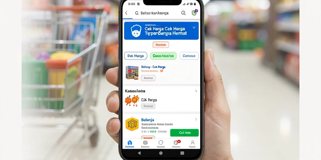 Tampilan antarmuka aplikasi SM605 yang memudahkan cek harga.