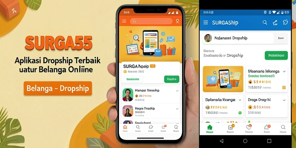 Antarmuka pengguna SURGA55 yang intuitif untuk Dropship.