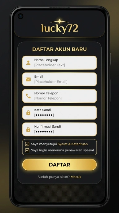 Panduan Registrasi Akun Baru lucky72 untuk Pengguna Android